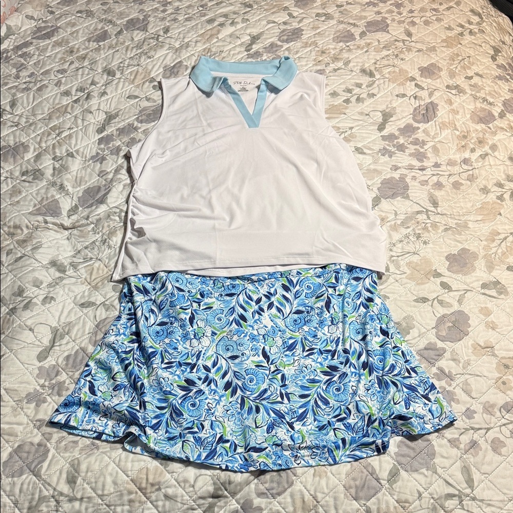 Floral Stella Parker Blue, white and Green outfit XL